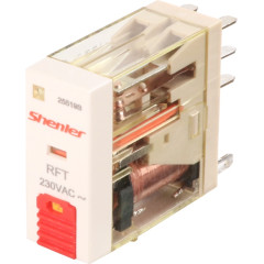RFT2CO730LT - Реле промежуточное (2CO), 8A, AC 230В с LED индикацией и кнопкой тест Shenler